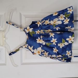 Girls cotton Hawaiian dress various sizes blue